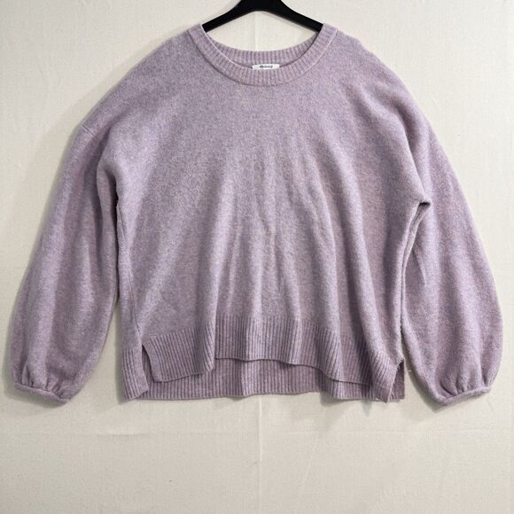 Madewell Merino Wool Alpaca Balloon Sleeve Crew Neck Sweater / Purple / Size 2XL - Picture 1 of 8